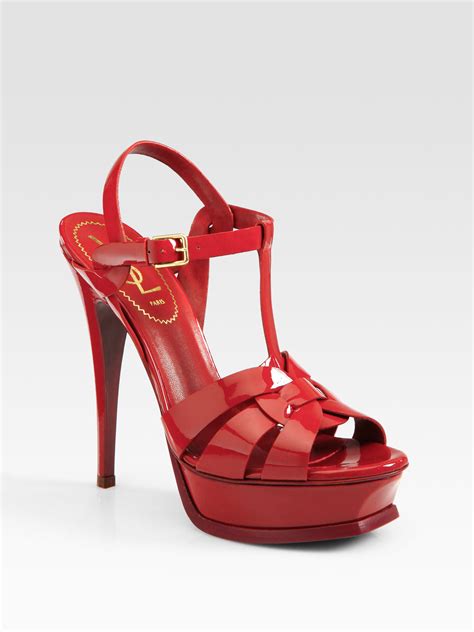 red ysl tribute heels|YSL closed toe heels.